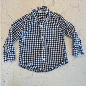 GAP Blue and White Checkered Kids Button Down Shirt